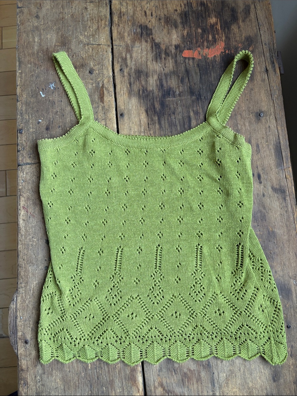 Green Knit Tank Top